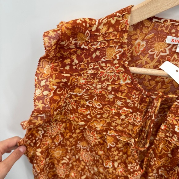 SUNDRY NWT Evereve Sienna Flutter Sleeve Blouse // 3 Large - Picture 7 of 12